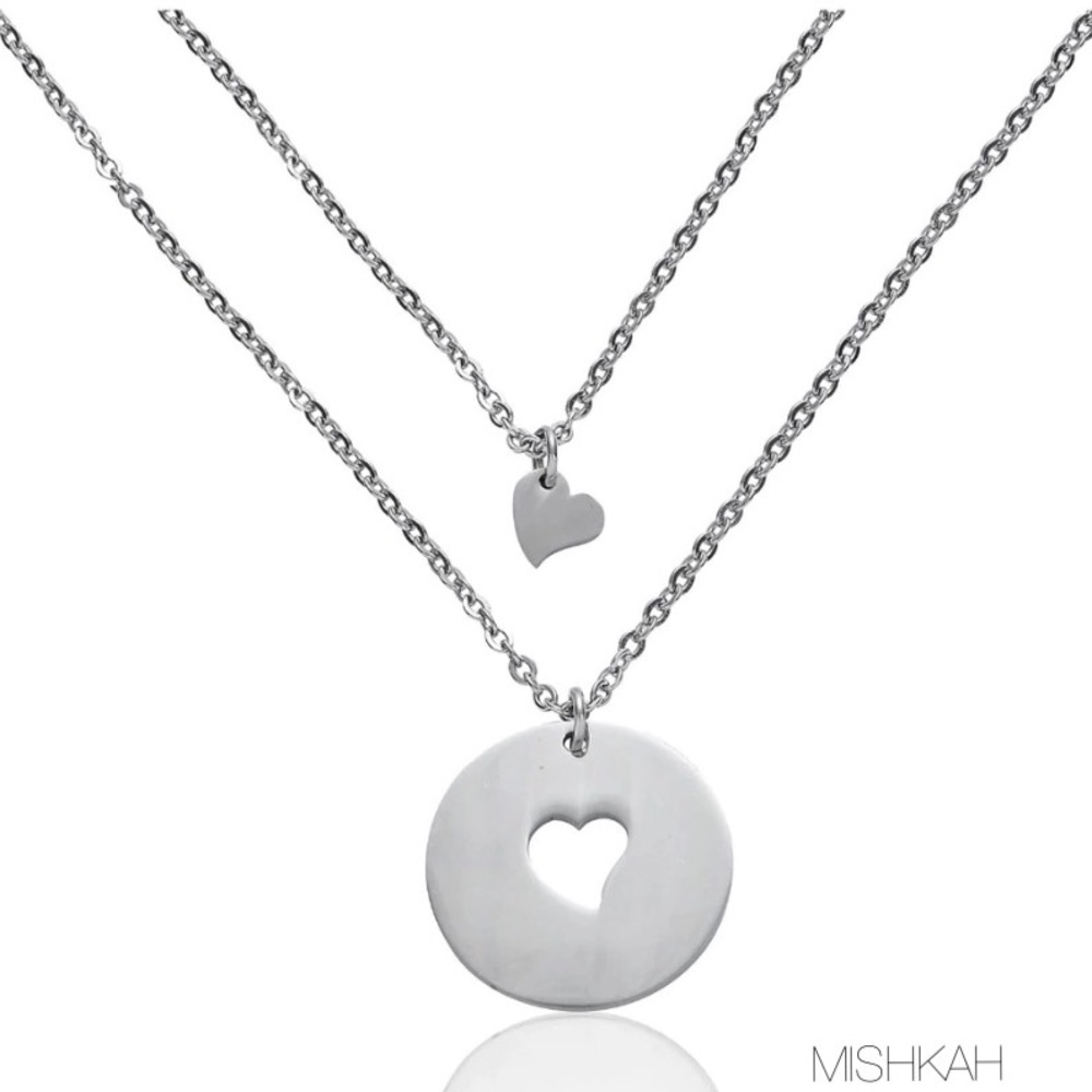 ❤️Adorable Heart Necklace 2piece Set